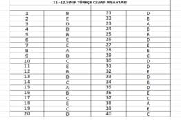 11- 12.Sınıf Türkçe Taraması Cevap Anahtarı
